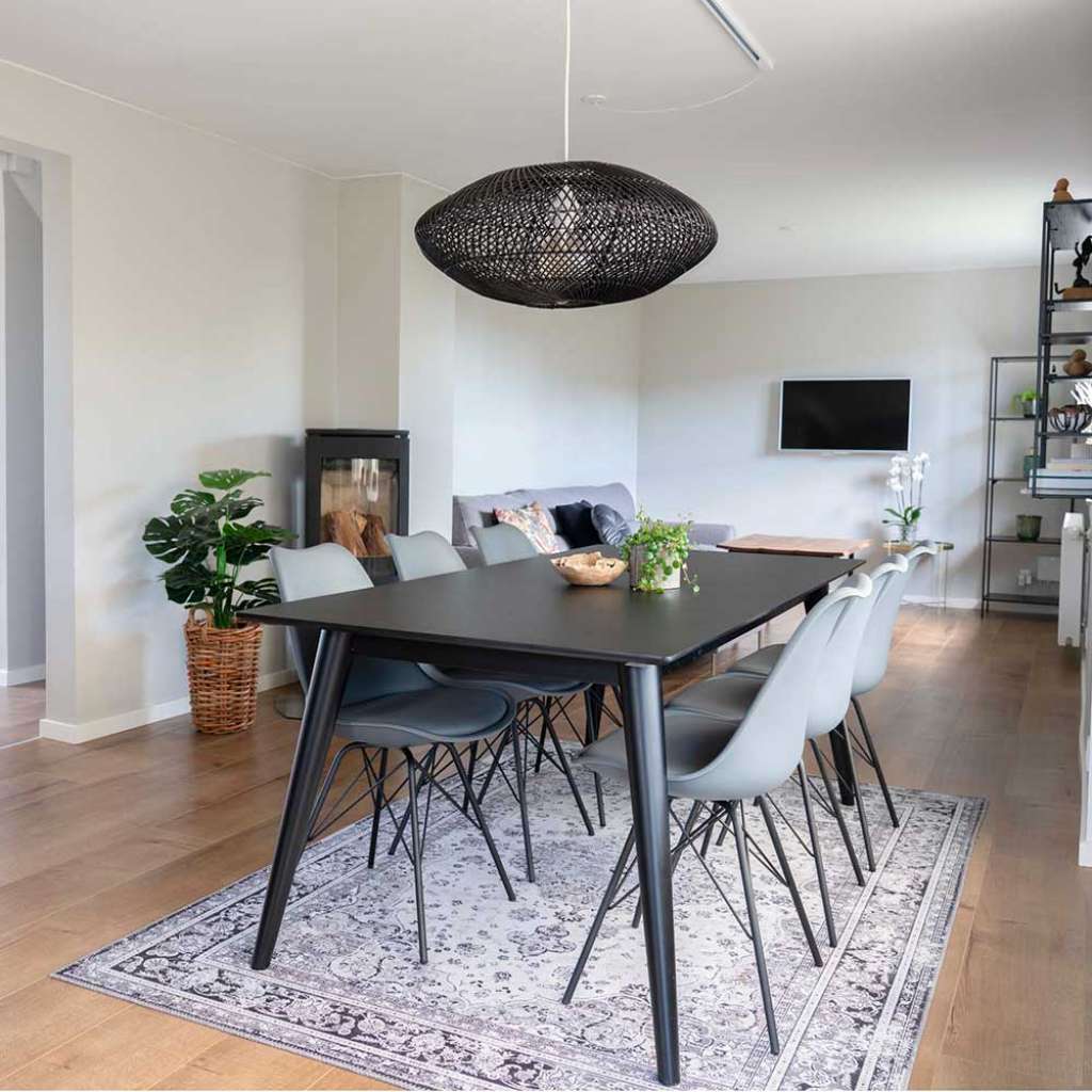 Tischgruppe in Schwarz und Grau Skandi Design (7-teilig)