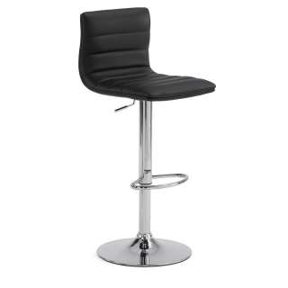 Tresenstühle in Schwarz Kunstleder dreh- und höhenverstellbar (2er Set)