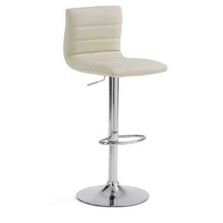 Höhenverstellbare Barstühle in Weiß Kunstleder modern (2er Set)