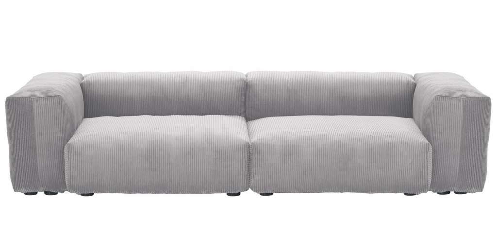vetsak - Medium 2-Sitzer Sofa Cord Velours  - hellgrau - indoor