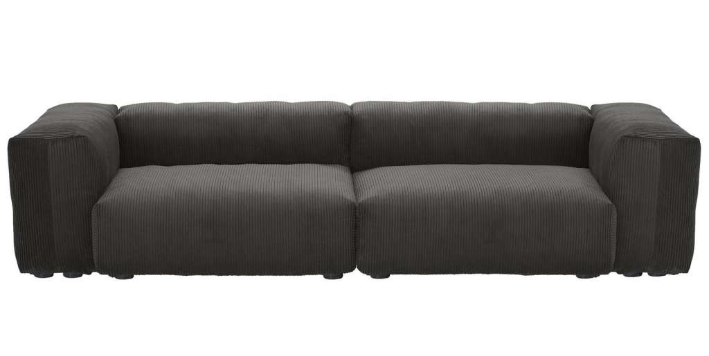 vetsak - Medium 2-Sitzer Sofa Cord Velours  - dunkelgrau - indoor