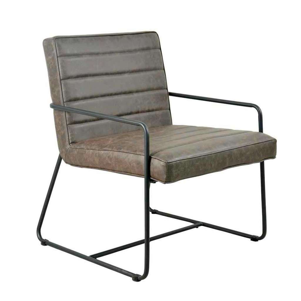 Loungesessel in Dunkelgrau Kunstleder Loft Design (2er Set)