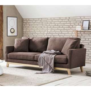 Bettsofa in Braun Webstoff Skandi Design