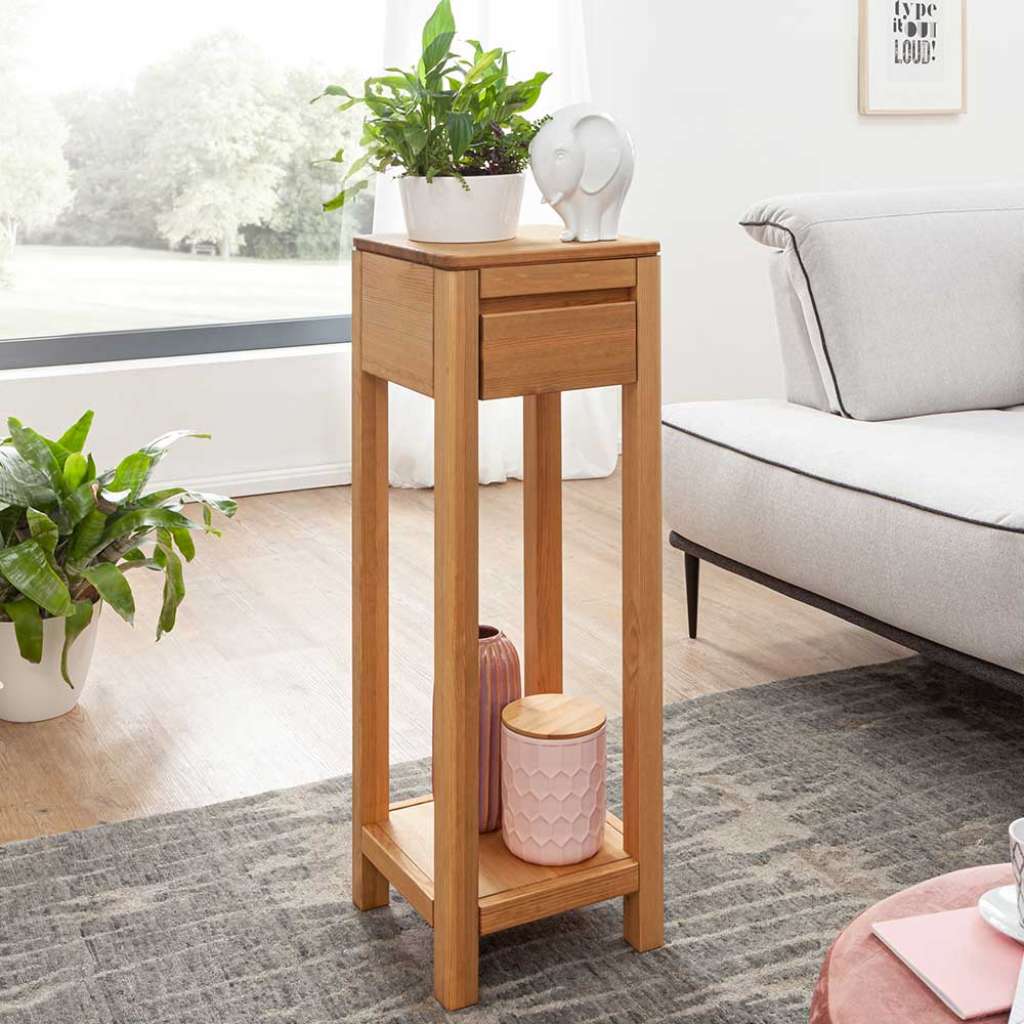 Blumentisch aus Kiefer Massivholz Landhausstil