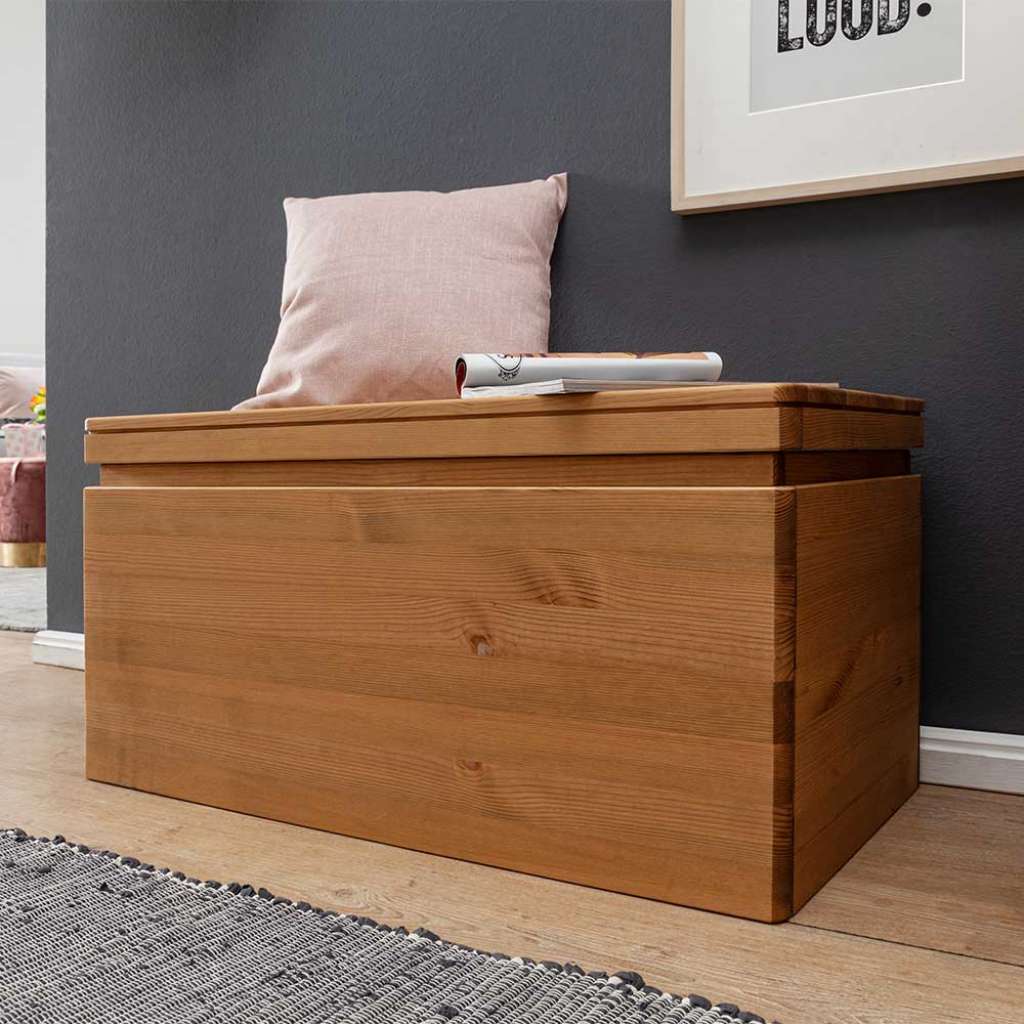 Truhe aus Kiefer Massivholz 80 cm breit