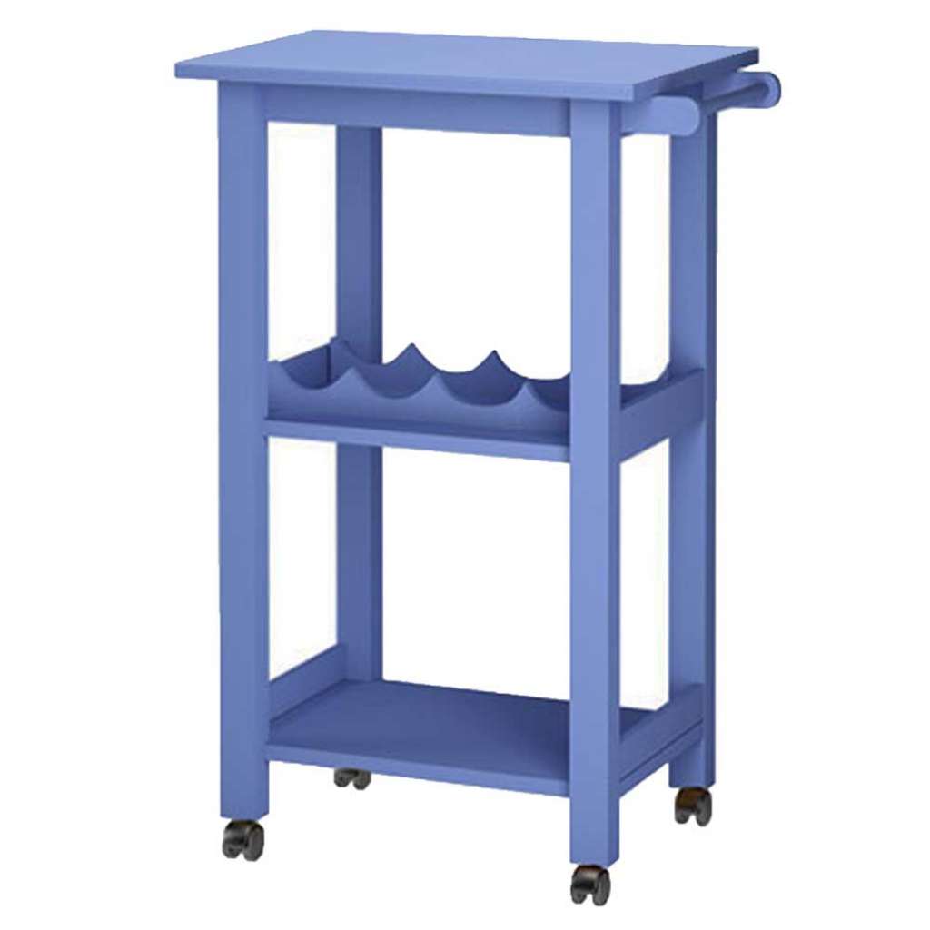 Küchenwagen in Hellblau Massivholz