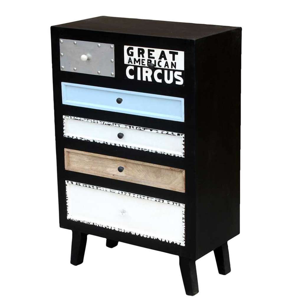 Schubladen Kommode im Shabby Chic Design mehrfarbig