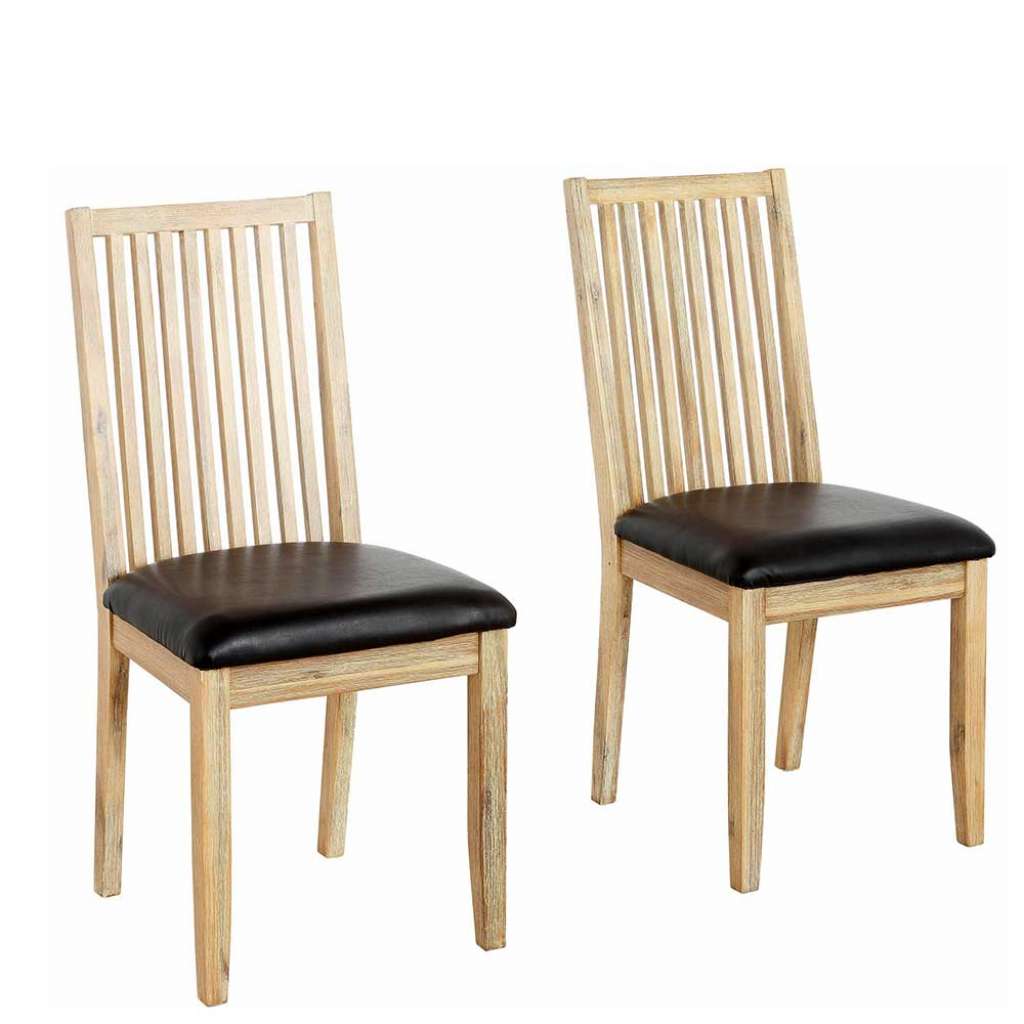 Vollholzstühle aus Akazie Massivholz gepolstert (2er Set)