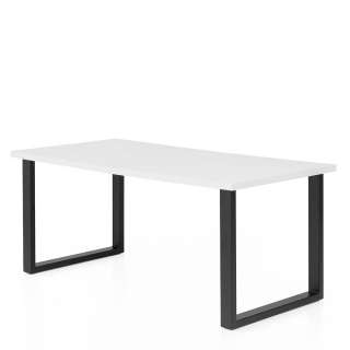 Esszimmer Tisch in Anthrazit und Weiß 90 cm tief