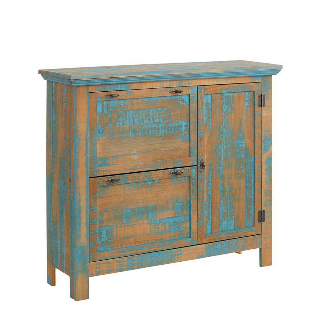 Garderobenschuhschrank in Türkis Shabby Chic Design