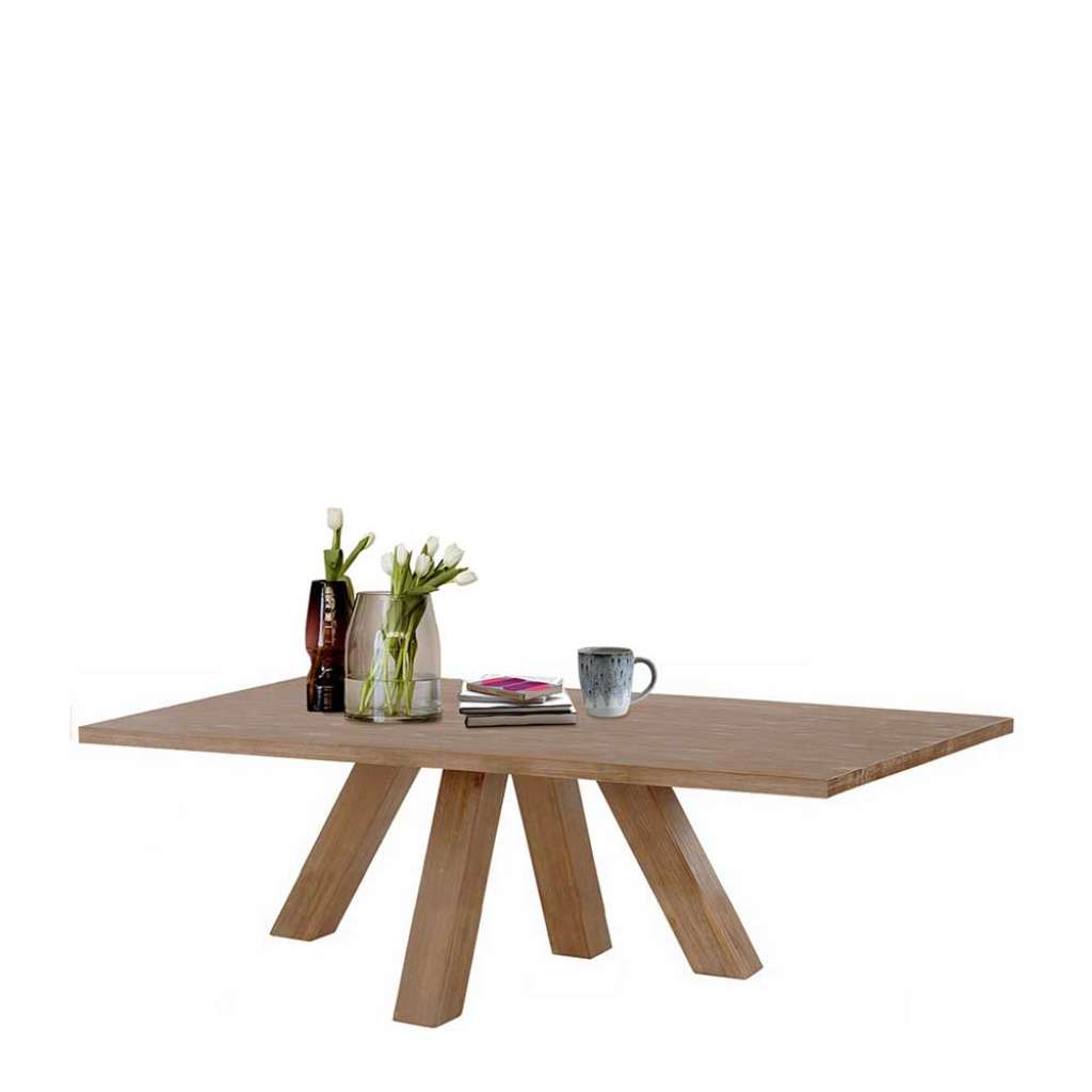 Wohnzimmertisch in White Wash Akazie massiv rustikalen Landhausstil