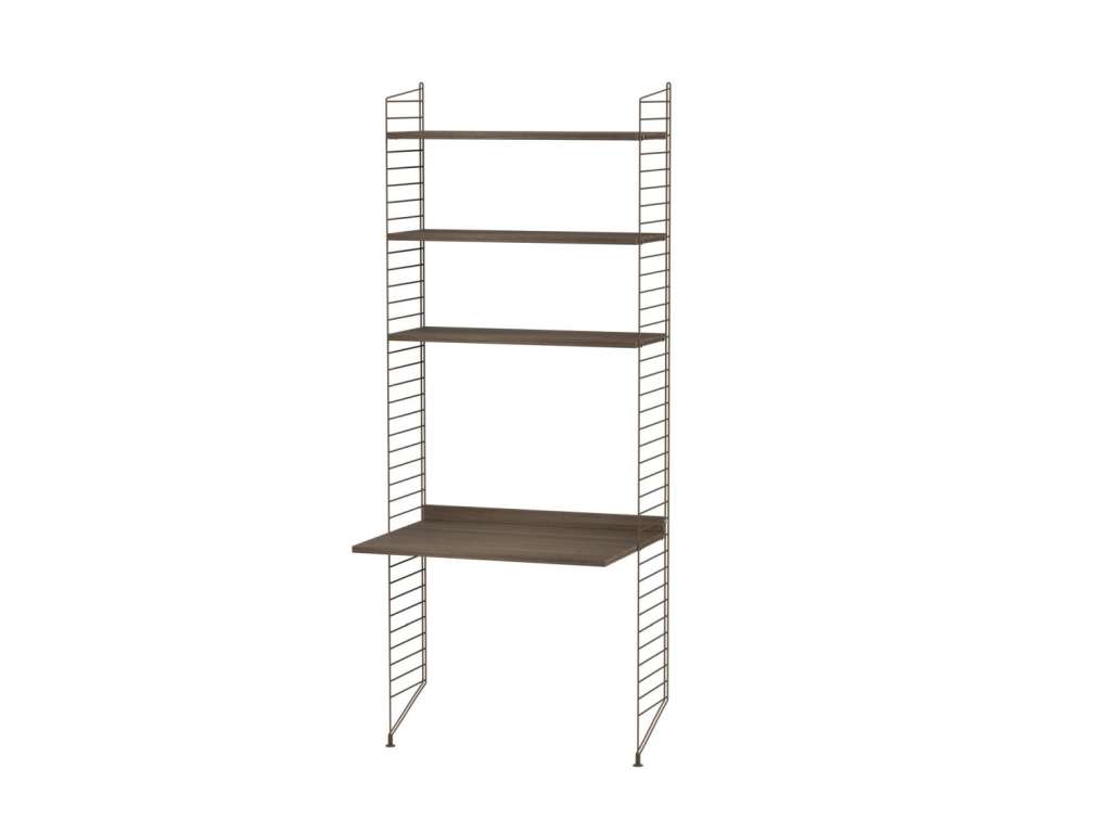 String - Arbeitszimmer Regalkombination Bundle A - walnuss - Seitenpanel grau - indoor
