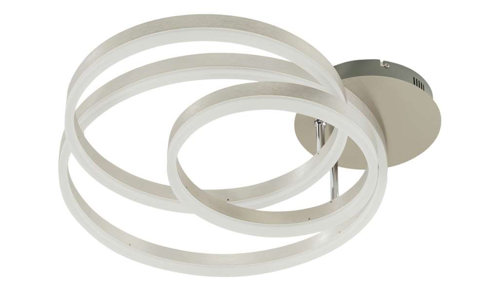 Meisterleuchten LED-Deckenleuchte, 3-flammig, Nickel matt `Ringe´ ¦ silber ¦ Maße (cm): B: 30 H: 14 Lampen & Leuchten > Innenleuchten > Deckenleuchten - Höffner