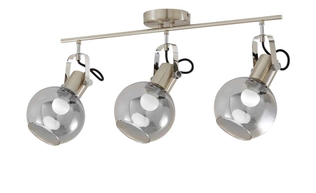 KHG Deckenleuchte, 3-flammig mit Rauchglas ¦ silber ¦ Maße (cm): B: 24,5 H: 23 Lampen & Leuchten > Innenleuchten > Deckenleuchten - Höffner