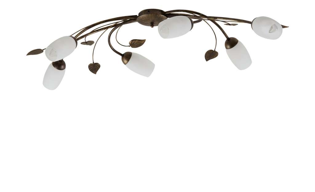 Deckenleuchte, 6-flammig, braun ¦ braun ¦ Maße (cm): B: 52 H: 12 Lampen & Leuchten > Innenleuchten > Deckenleuchten - Höffner