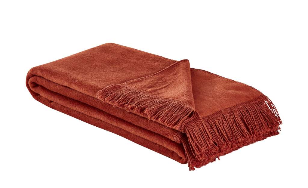 LAVIDA Sofaläufer  Uni ¦ rot ¦ 60% Baumwolle, 40% Polyacryl  ¦ Maße (cm): B: 100 Bettwaren > Tagesdecken & Bettüberwürfe - Höffner