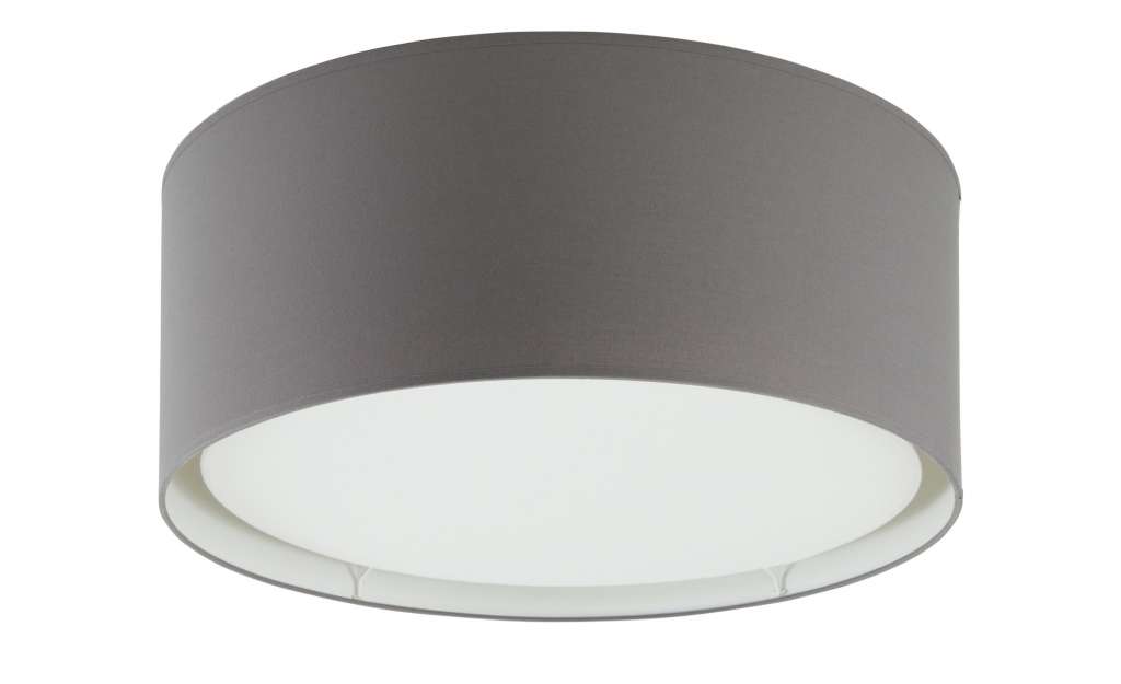 Deckenleuchte, 1-flammig, Stoffschirm grau ¦ grau ¦ Maße (cm): H: 20 Ø: 50 Lampen & Leuchten > Innenleuchten > Deckenleuchten - Höffner
