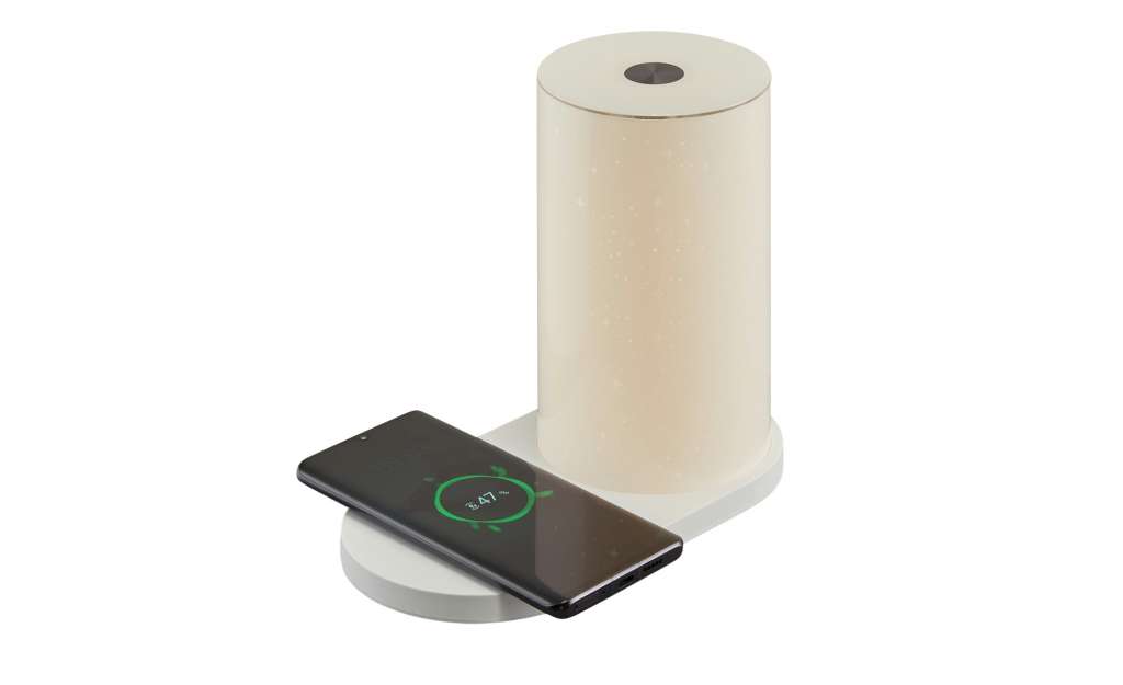 KHG LED-Tischleuchte, Sternenhimmeleffekt mit Qi-Charger ¦ weiß ¦ Maße (cm): B: 11 H: 17 Lampen & Leuchten > Innenleuchten > Tischlampen - Höffner