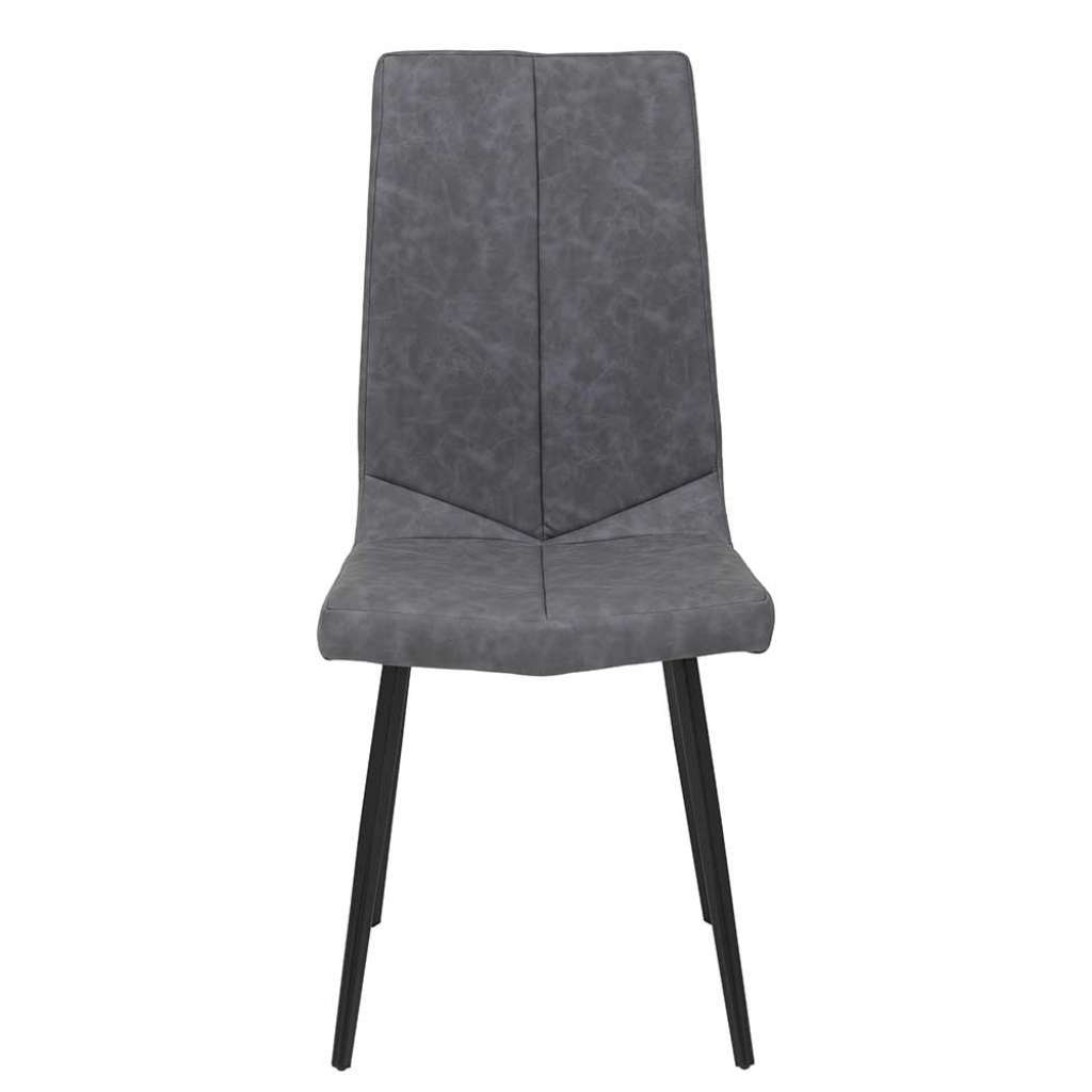 Hochlehner in Grau Kunstleder modern (Set)
