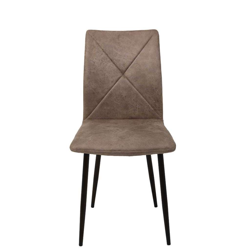 Esstischstühle in Beige Microfaser Metallgestell in Schwarz (Set)