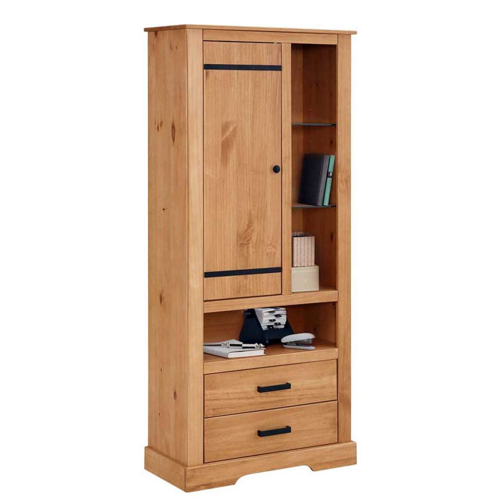 Schrank Vitrine aus Kiefer Massivholz Landhausstil