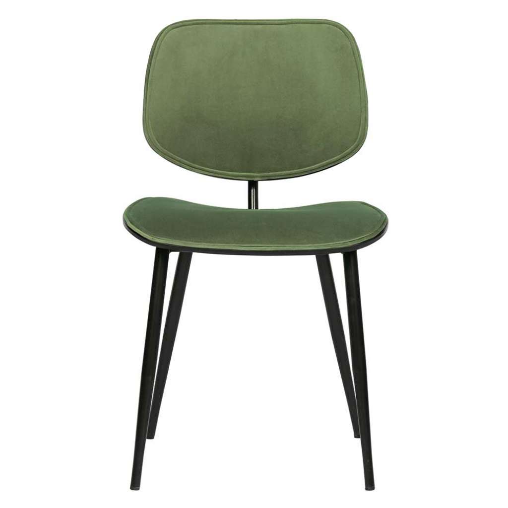 Samt Polsterstühle in Grün Retro Design (2er Set)