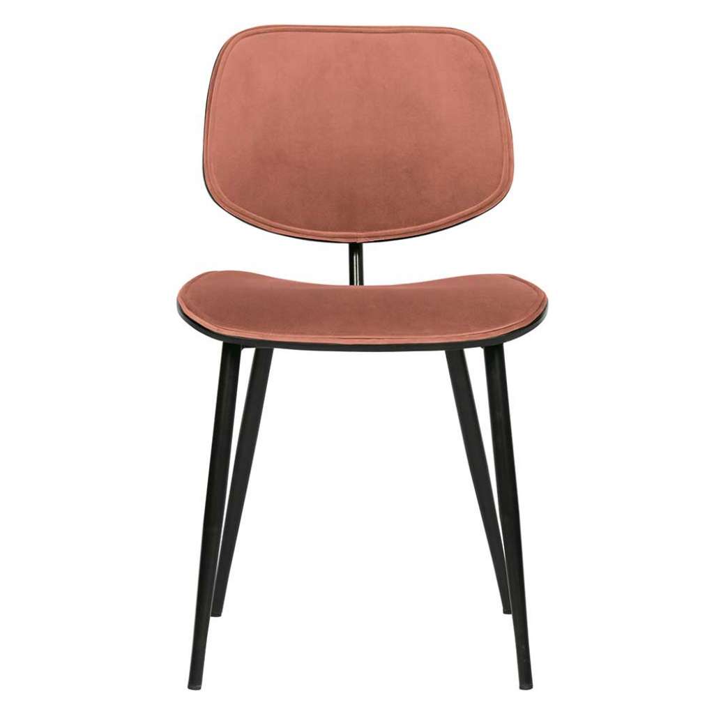 Esstischstühle in Apricot Samt Retro Design (2er Set)
