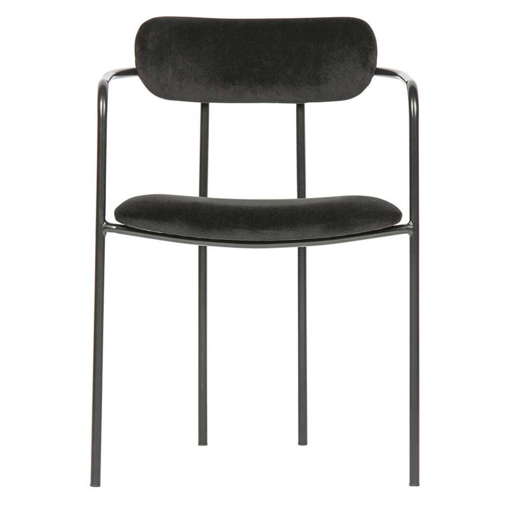 Armstühle in Schwarz Samt Metallgestell (2er Set)
