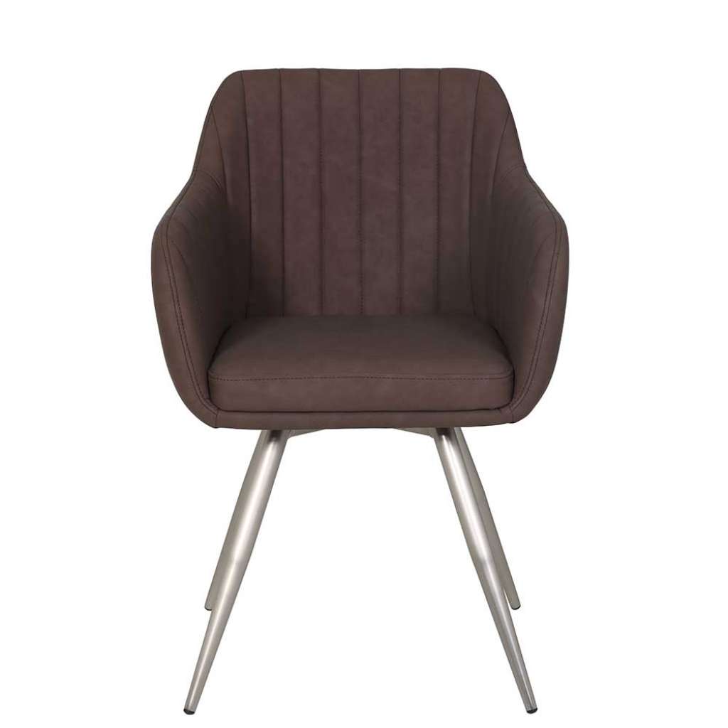 Armlehner in Braun Kunstleder drehbar (2er Set)