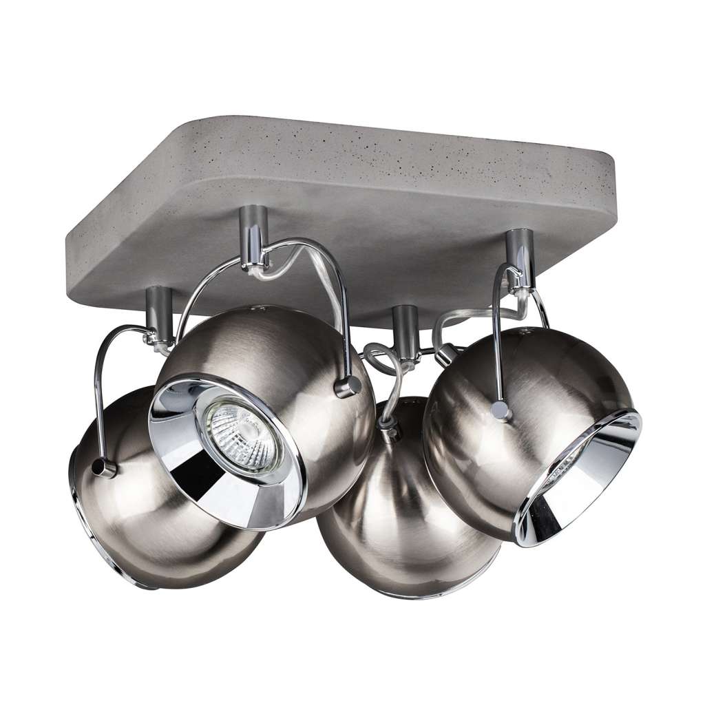 home24 LED-Deckenleuchte Ball Concrete