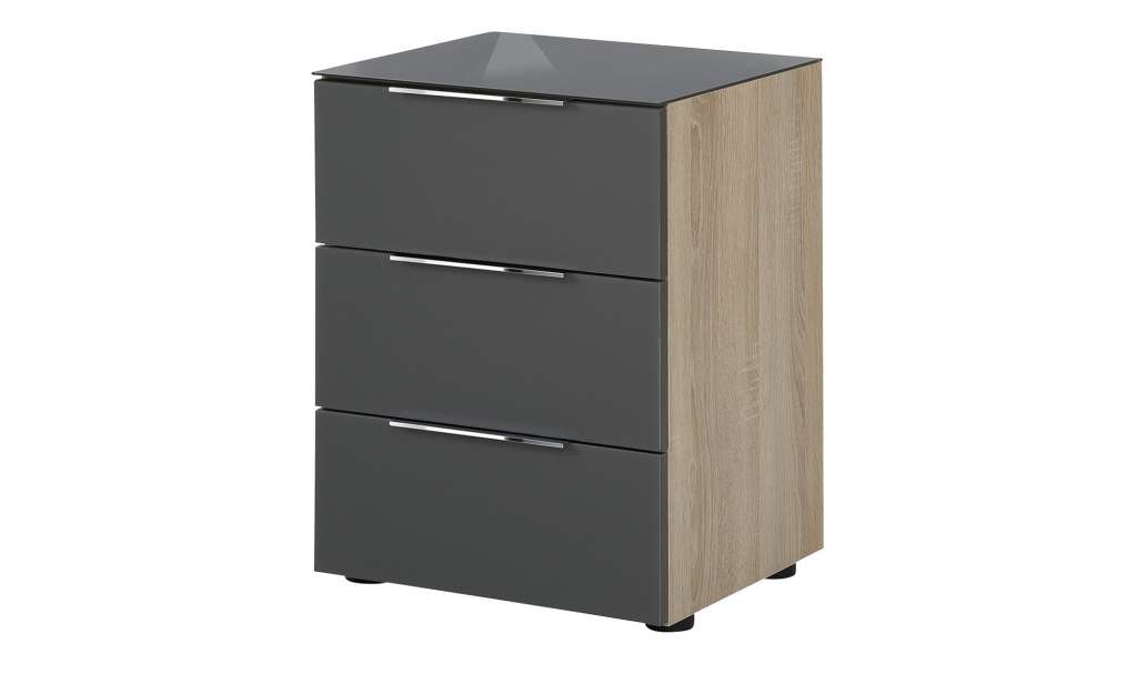 Nachtkommode  Vitreo ¦ grau ¦ Maße (cm): B: 45,1 H: 60,3 T: 40 Tische > Nachttische - Höffner