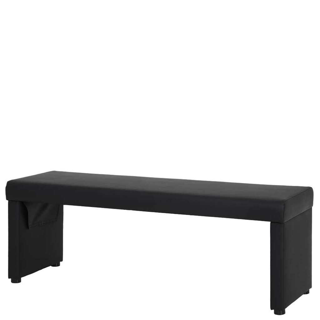 Bank in Schwarz Kunstleder 140 cm breit