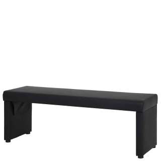 Bank in Schwarz Kunstleder 140 cm breit