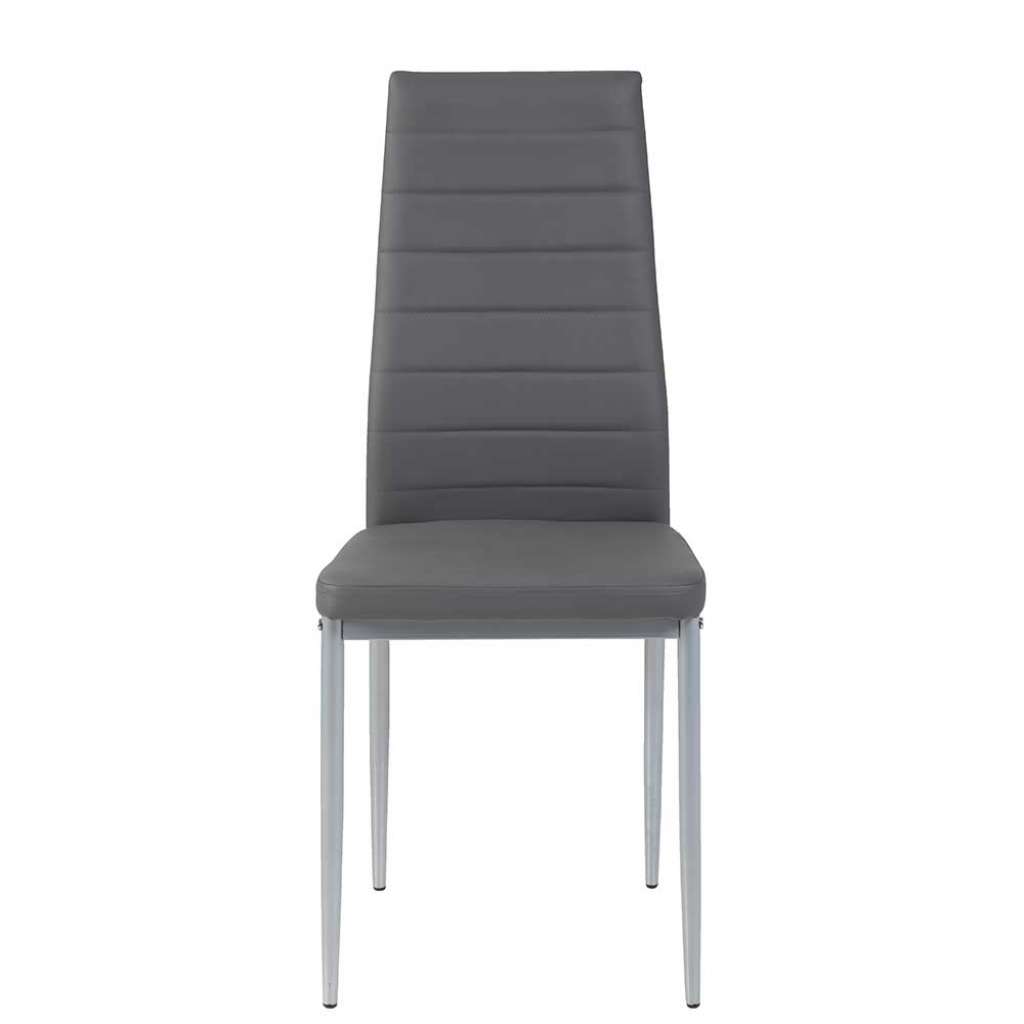 Hochlehner in Grau Kunstleder 40 cm Sitztiefe (2er Set)