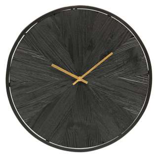 Uhr in Schwarz und Goldfarben rund