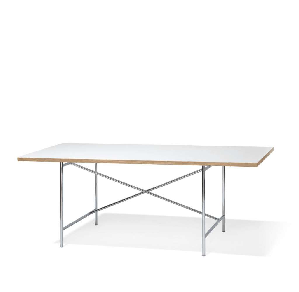 Richard Lampert - Eiermann 1 Schreibtisch - Tischplatte weiß - Gestell chrom - 160 x 80 cm - indoor