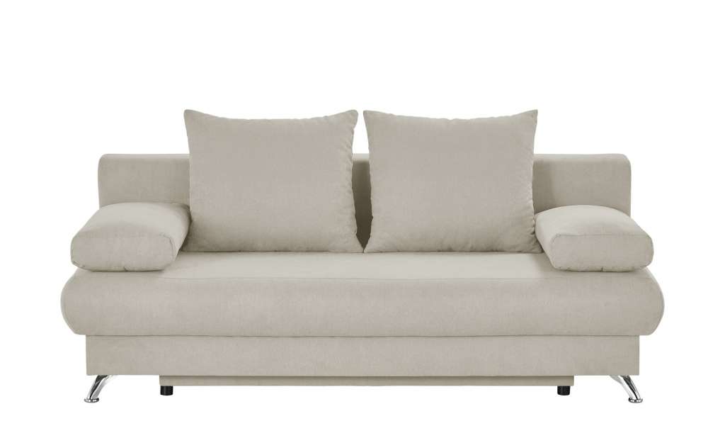 Schlafsofa weiß - Flachgewebe Viola ¦ weiß ¦ Maße (cm): B: 203 H: 72 T: 93 Polstermöbel > Sofas > 2-Sitzer - Höffner