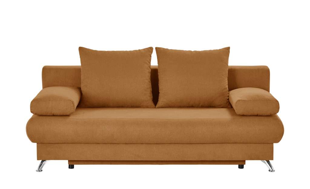 Schlafsofa ocker - Flachgewebe Viola ¦ orange ¦ Maße (cm): B: 203 H: 72 T: 93 Polstermöbel > Sofas > 2-Sitzer - Höffner