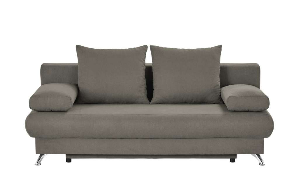 Schlafsofa grau-braun - Flachgewebe Viola ¦ grau ¦ Maße (cm): B: 203 H: 72 T: 93 Polstermöbel > Sofas > 2-Sitzer - Höffner