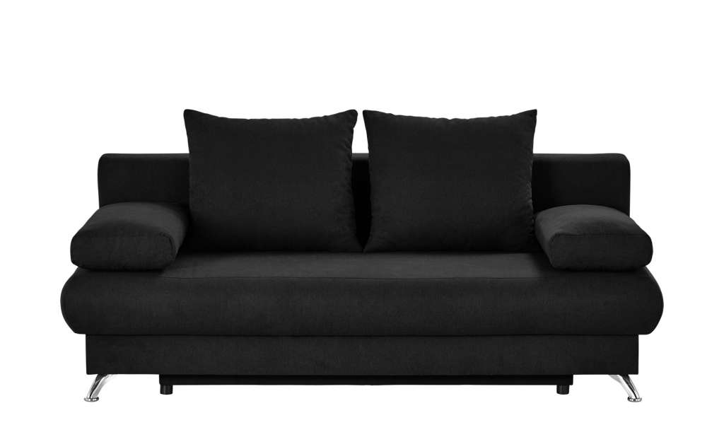Schlafsofa schwarz - Flachgewebe Viola ¦ schwarz ¦ Maße (cm): B: 203 H: 72 T: 93 Polstermöbel > Sofas > 2-Sitzer - Höffner