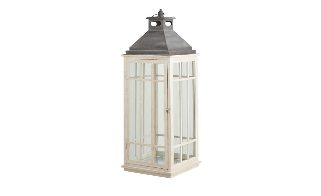 Laterne ¦ weiß ¦ Holz, Glas , Metall ¦ Maße (cm): B: 31,5 H: 90,5 T: 31,5 Dekoration > Laternen & Windlichter - Höffner
