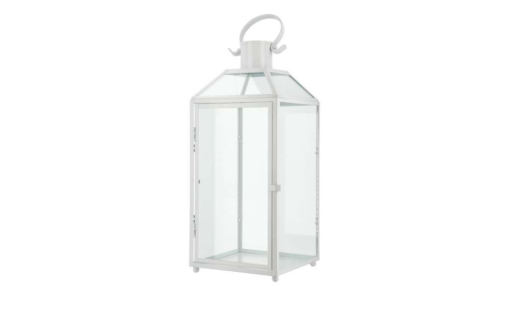 Laterne ¦ weiß ¦ Metall, Glas  ¦ Maße (cm): B: 18 H: 18 T: 42,5 Dekoration > Laternen & Windlichter - Höffner