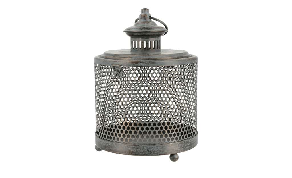Laterne ¦ grau ¦ Metall, Glas  ¦ Maße (cm): B: 20,5 H: 26,2 T: 19 Ø: 20.5 Dekoration > Laternen & Windlichter - Höffner