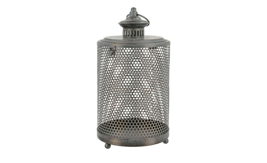 Laterne ¦ grau ¦ Metall, Glas  ¦ Maße (cm): B: 20,5 H: 35,5 T: 19 Ø: 20.5 Dekoration > Laternen & Windlichter - Höffner