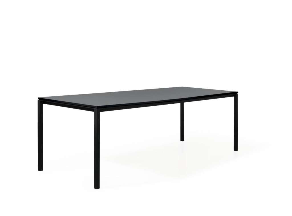 Janua - S 600 HPL Tisch - Winterweiß  - Gestell Tiefschwarz - 260x100 - indoor
