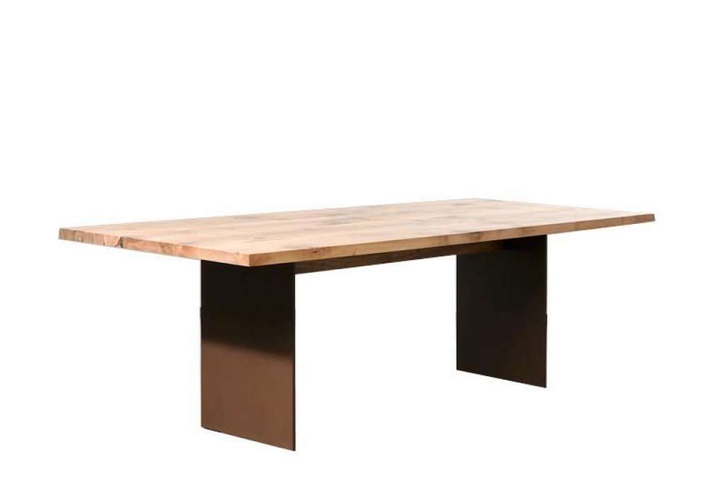 Janua - SC 41 Tisch - Eiche natur geölt - Wangen Rohstahl natur lackiert 200x100 - indoor