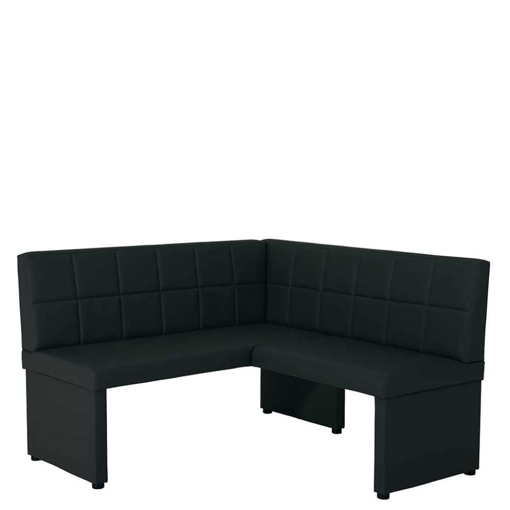 Ecksitzbank in Schwarz Kunstleder 140 cm breit
