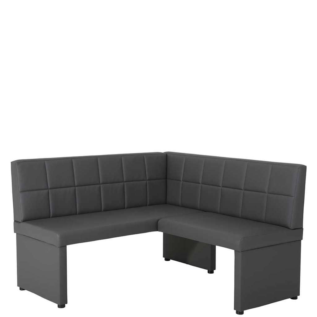 Kunstledereckbank in Grau 140 cm breit