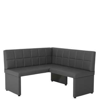 Kunstledereckbank in Grau 140 cm breit