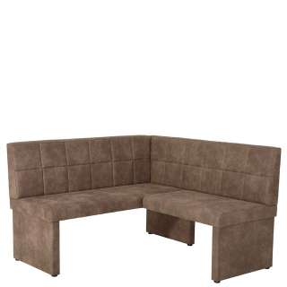 Eckbank in Taupe Microfaser 140 cm breit
